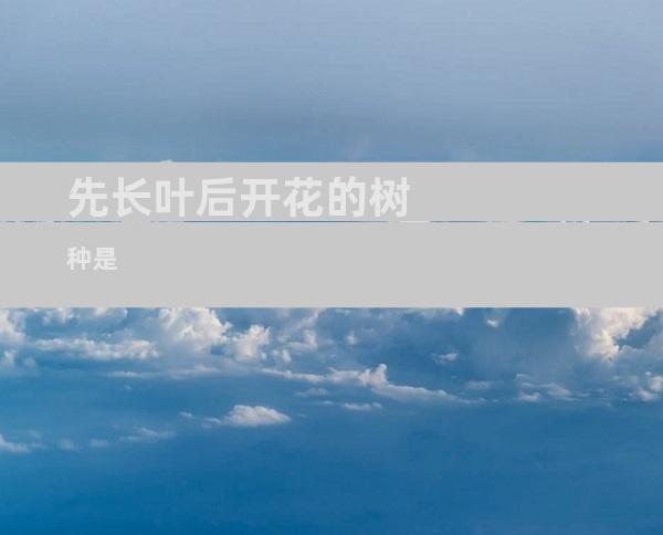 先长叶后开花的树种是