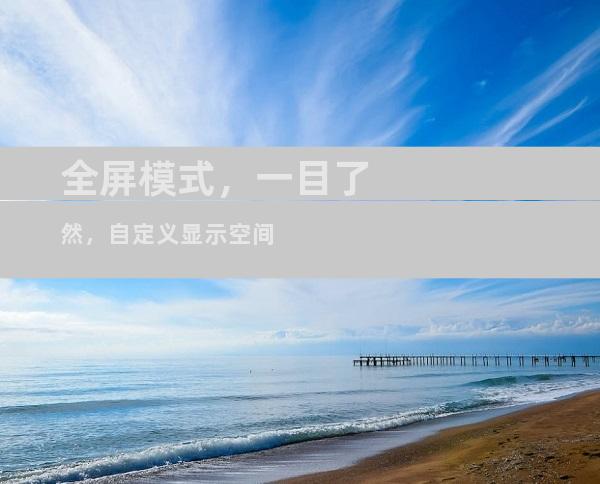 全屏模式，一目了然，自定义显示空间