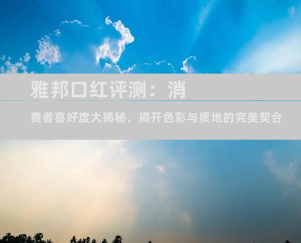雅邦口红评测：消费者喜好度大揭秘，揭开色彩与质地的完美契合